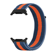 For Samsung Galaxy Watch Ultra 47mm Plastic Connector Nylon Loop Watch Band(Blue Orange Blue)