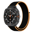 For Samsung Galaxy Watch Ultra 47mm Plastic Connector Nylon Loop Watch Band(Black Orange) - Watch Bands by PMC TechLife | Online Shopping South Africa | PMC TechLife | Buy Now Pay Later Mobicred