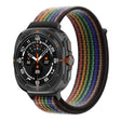 For Samsung Galaxy Watch Ultra 47mm Plastic Connector Nylon Loop Watch Band(Black Rainbow) - Watch Bands by PMC TechLife | Online Shopping South Africa | PMC TechLife | Buy Now Pay Later Mobicred