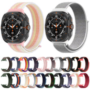 For Samsung Galaxy Watch Ultra 47mm Plastic Connector Nylon Loop Watch Band(Dark Black)