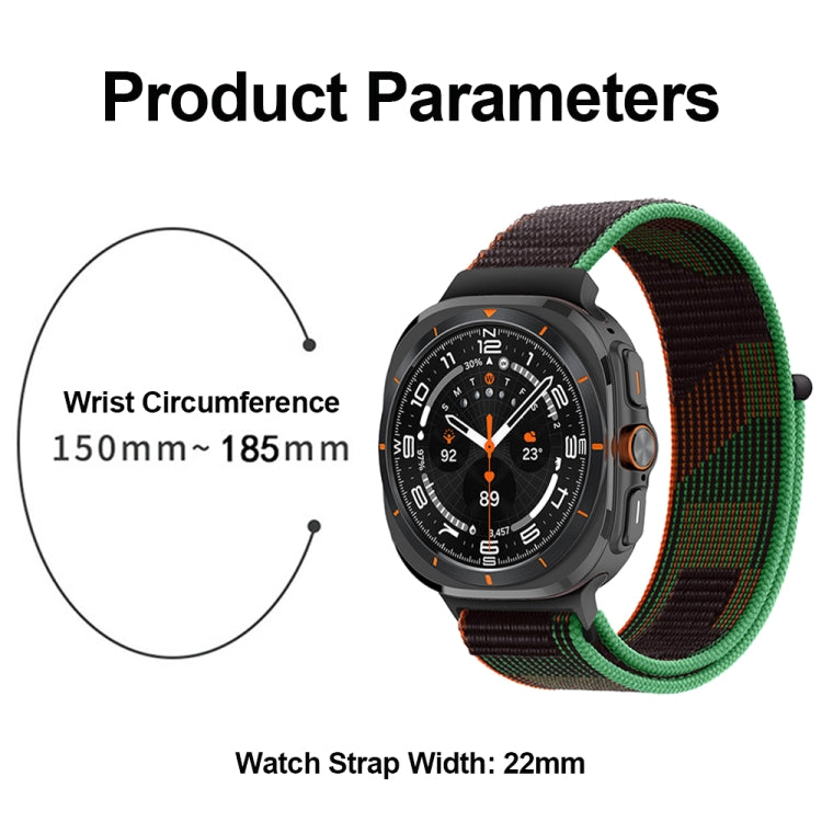 For Samsung Galaxy Watch Ultra 47mm Plastic Connector Nylon Loop Watch Band(Dark Black)