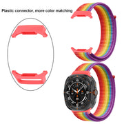 For Samsung Galaxy Watch Ultra 47mm Plastic Connector Nylon Loop Watch Band(Dark Black)