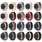 For Samsung Galaxy Watch Ultra 47mm Plastic Connector Nylon Loop Watch Band(Dark Black)