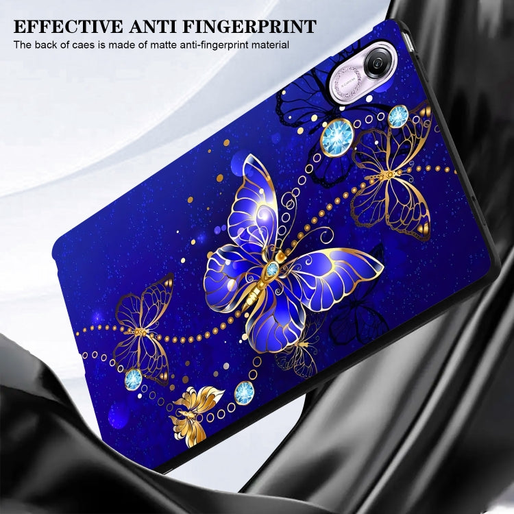 For Huawei MatePad SE 11 2024 Color Painting Pattern Smart Tablet TPU Case(Blue Butterfly)