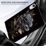 For Huawei MatePad SE 11 2024 Color Painting Pattern Smart Tablet TPU Case(Black Rose)