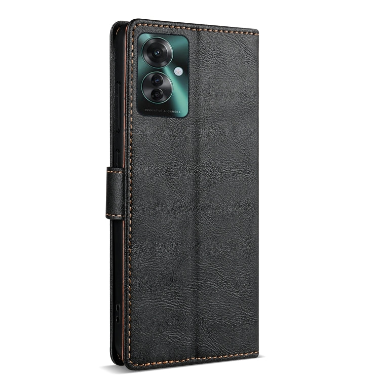 For OPPO Reno11 F 5G N.BEKUS CSJ-P1 Solid Color Leather Phone Case(Black)