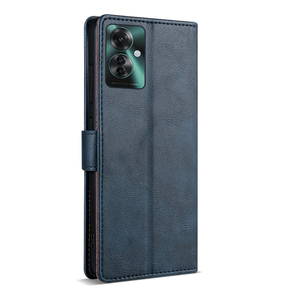 For OPPO Reno11 F 5G N.BEKUS CSJ-P1 Solid Color Leather Phone Case(Blue)
