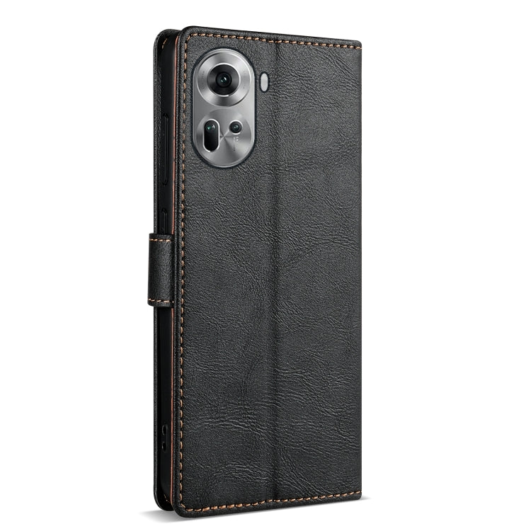 For OPPO Reno11 Pro 5G Global N.BEKUS CSJ-P1 Solid Color Leather Phone Case(Black)