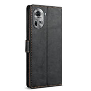 For OPPO Reno11 Pro 5G Global N.BEKUS CSJ-P1 Solid Color Leather Phone Case(Black)