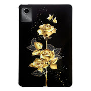 For Lenovo Tab M11 / Xiaoxin Pad 2024 Color Painting Pattern Smart Tablet TPU Case(Golden Rose)