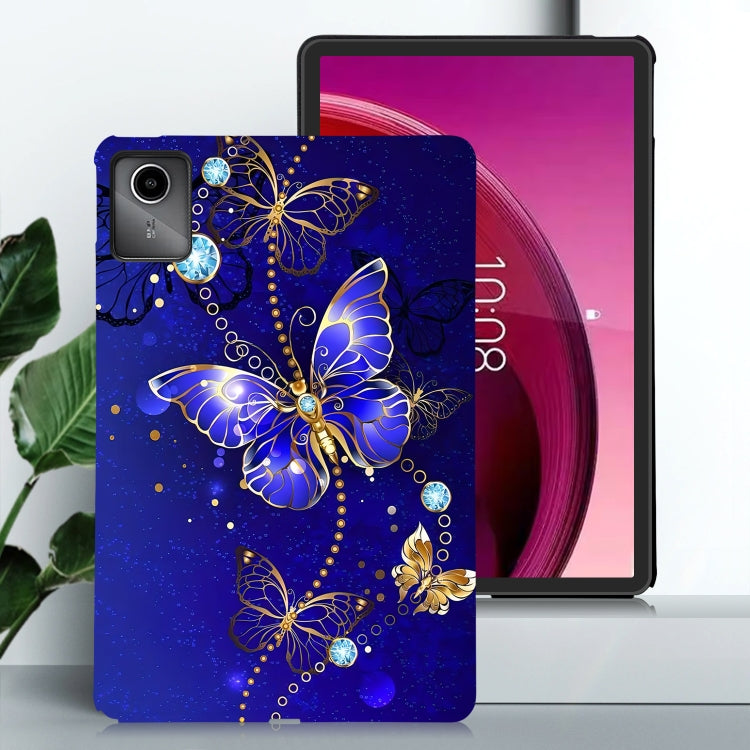 For Lenovo Tab M11 / Xiaoxin Pad 2024 Color Painting Pattern Smart Tablet TPU Case(Blue Butterfly)