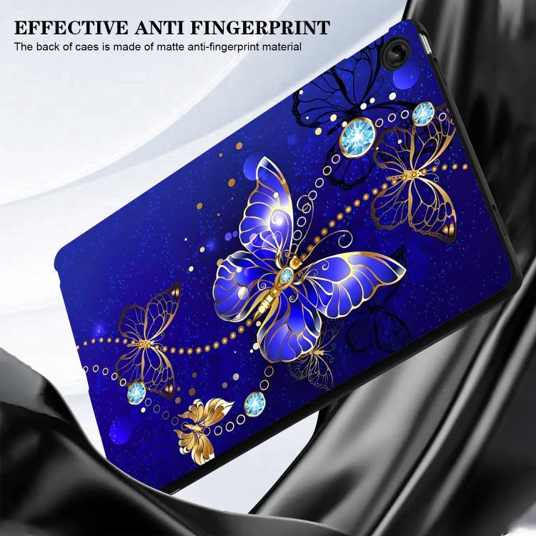 For Lenovo Tab M11 / Xiaoxin Pad 2024 Color Painting Pattern Smart Tablet TPU Case(Blue Butterfly)