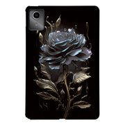 For Lenovo Tab M11 / Xiaoxin Pad 2024 Color Painting Pattern Smart Tablet TPU Case(Black Rose)
