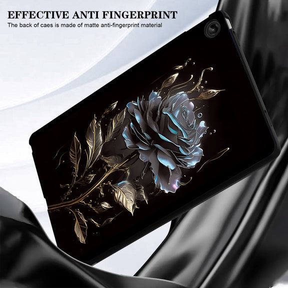 For Lenovo Tab M11 / Xiaoxin Pad 2024 Color Painting Pattern Smart Tablet TPU Case(Black Rose)