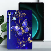 For Samsung Galaxy Tab S9 / S9 FE Color Painting Pattern Smart Tablet TPU Case(Blue Butterfly)