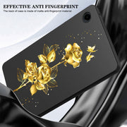 For Samsung Galaxy Tab S9+ / S9 FE+ Color Painting Pattern Smart Tablet TPU Case(Golden Rose)