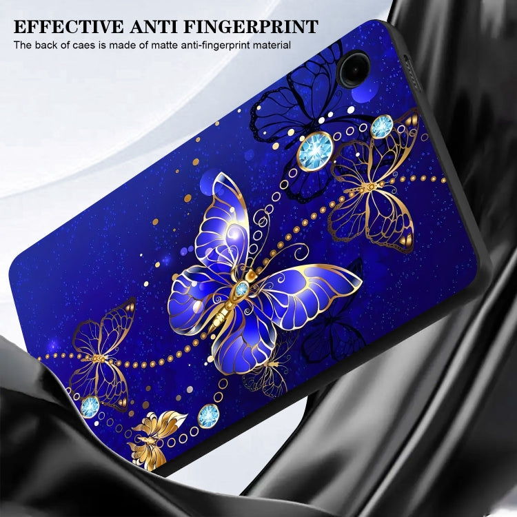 For Samsung Galaxy Tab S9+ / S9 FE+ Color Painting Pattern Smart Tablet TPU Case(Blue Butterfly)