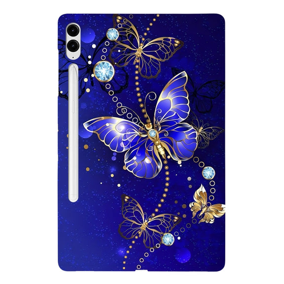 For Samsung Galaxy Tab S9+ / S9 FE+ Color Painting Pattern Smart Tablet TPU Case(Blue Butterfly)
