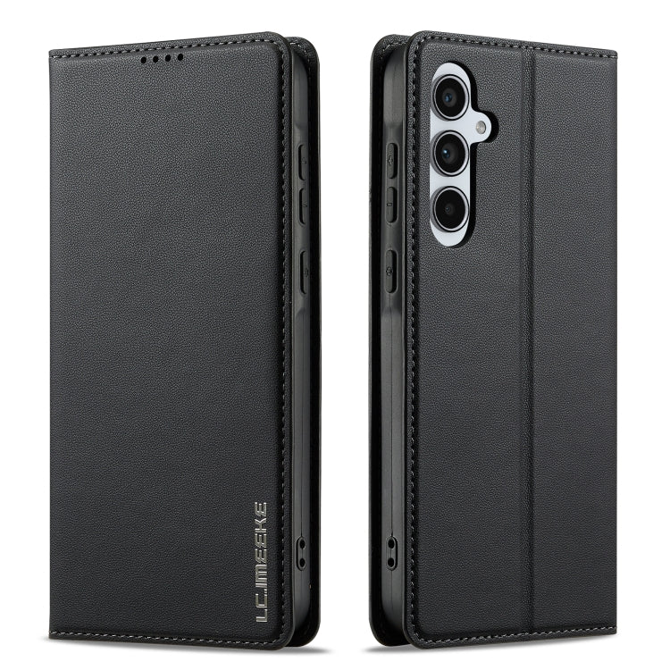 For Samsung Galaxy S24 FE 5G LC.IMEEKE L1 Series Frosted Fine Texture PU Phone Case(Black)