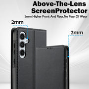 For Samsung Galaxy S24 FE 5G LC.IMEEKE L1 Series Frosted Fine Texture PU Phone Case(Black)