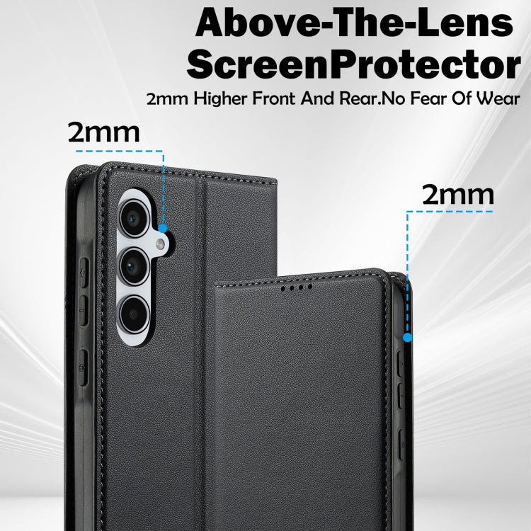 For Samsung Galaxy S24 FE 5G LC.IMEEKE L1 Series Frosted Fine Texture PU Phone Case(Black)