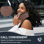 For Samsung Galaxy S24 FE 5G LC.IMEEKE L1 Series Frosted Fine Texture PU Phone Case(Brown)