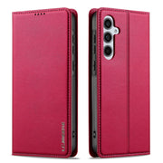 For Samsung Galaxy S24 FE 5G LC.IMEEKE L1 Series Frosted Fine Texture PU Phone Case(Red)