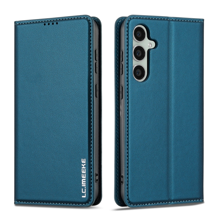 For Samsung Galaxy S24 5G LC.IMEEKE L1 Series Frosted Fine Texture PU Phone Case(Blue)