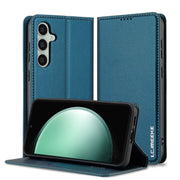 For Samsung Galaxy S24 5G LC.IMEEKE L1 Series Frosted Fine Texture PU Phone Case(Blue)