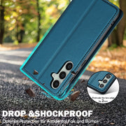 For Samsung Galaxy S24 5G LC.IMEEKE L1 Series Frosted Fine Texture PU Phone Case(Blue)