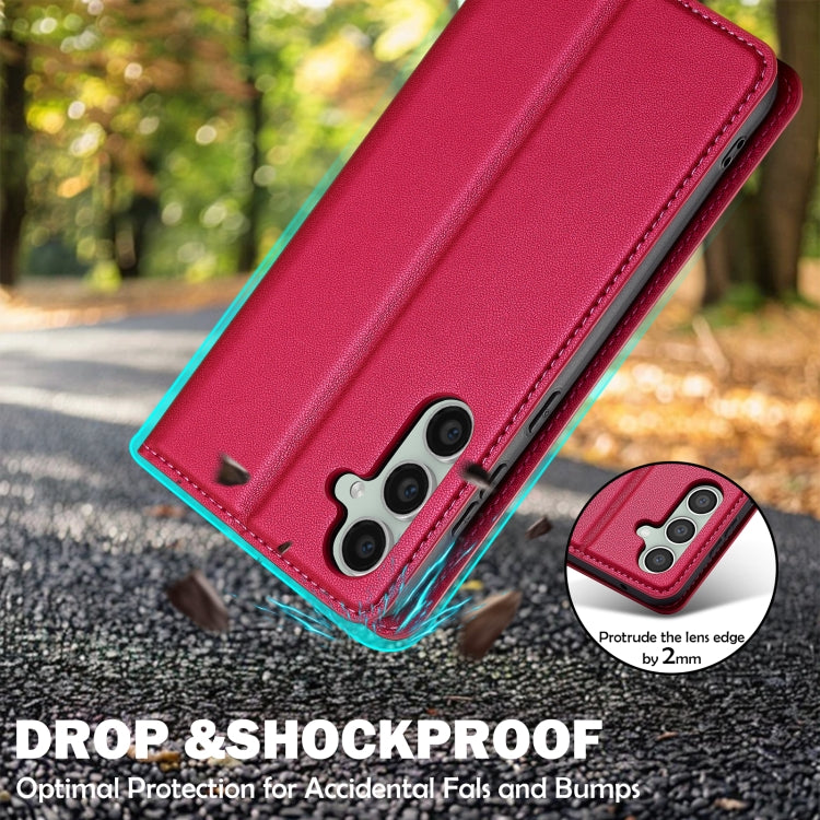 For Samsung Galaxy S24 5G LC.IMEEKE L1 Series Frosted Fine Texture PU Phone Case(Red)