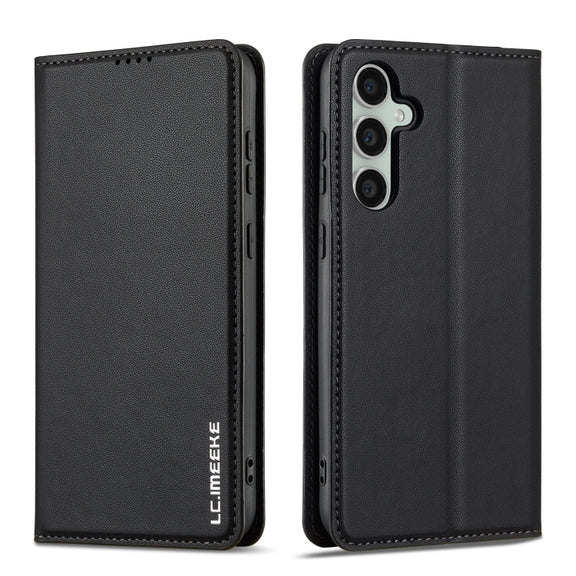 For Samsung Galaxy S24+ 5G LC.IMEEKE L1 Series Frosted Fine Texture PU Phone Case(Black)