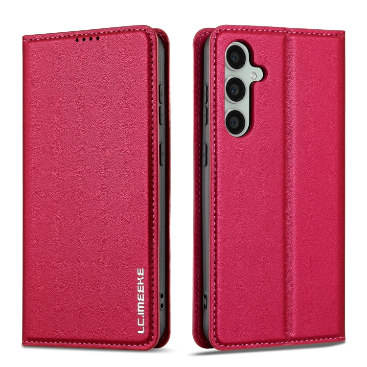 For Samsung Galaxy S24+ 5G LC.IMEEKE L1 Series Frosted Fine Texture PU Phone Case(Red)
