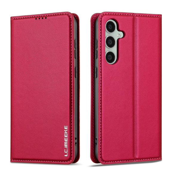 For Samsung Galaxy S24+ 5G LC.IMEEKE L1 Series Frosted Fine Texture PU Phone Case(Red)
