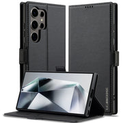 For Samsung Galaxy S25 Ultra 5G LC.IMEEKE L1 Series Frosted Fine Texture PU Phone Case(Black)