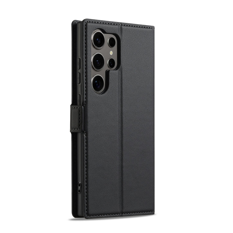For Samsung Galaxy S25 Ultra 5G LC.IMEEKE L1 Series Frosted Fine Texture PU Phone Case(Black)