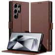 For Samsung Galaxy S25 Ultra 5G LC.IMEEKE L1 Series Frosted Fine Texture PU Phone Case(Brown) - Galaxy S25 Ultra 5G Cases by LC.IMEEKE | Online Shopping South Africa | PMC Jewellery | Buy Now Pay Later Mobicred