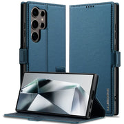 For Samsung Galaxy S25 Ultra 5G LC.IMEEKE L1 Series Frosted Fine Texture PU Phone Case(Blue)