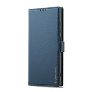 For Samsung Galaxy S25 Ultra 5G LC.IMEEKE L1 Series Frosted Fine Texture PU Phone Case(Blue)