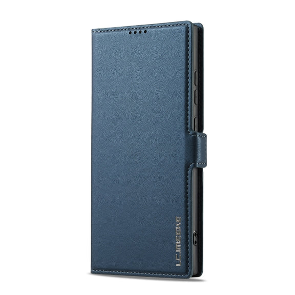 For Samsung Galaxy S25 Ultra 5G LC.IMEEKE L1 Series Frosted Fine Texture PU Phone Case(Blue)