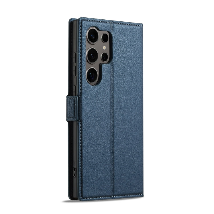 For Samsung Galaxy S25 Ultra 5G LC.IMEEKE L1 Series Frosted Fine Texture PU Phone Case(Blue)
