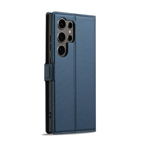 For Samsung Galaxy S25 Ultra 5G LC.IMEEKE L1 Series Frosted Fine Texture PU Phone Case(Blue)