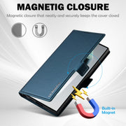 For Samsung Galaxy S25 Ultra 5G LC.IMEEKE L1 Series Frosted Fine Texture PU Phone Case(Blue)