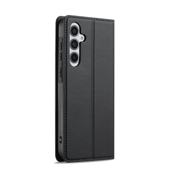 For Samsung Galaxy S25+ 5G LC.IMEEKE L1 Series Frosted Fine Texture PU Phone Case(Black)