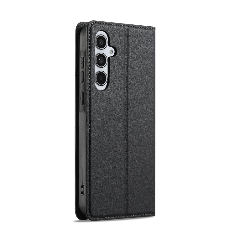 For Samsung Galaxy S25+ 5G LC.IMEEKE L1 Series Frosted Fine Texture PU Phone Case(Black)