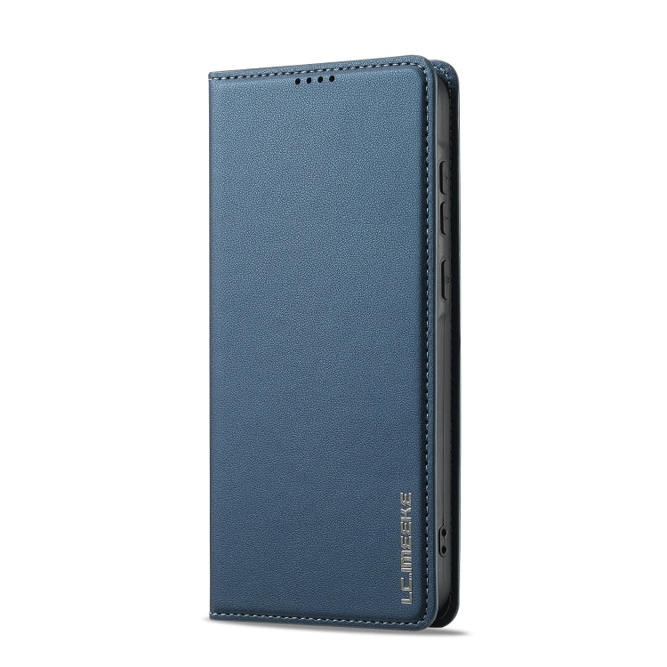For Samsung Galaxy S25+ 5G LC.IMEEKE L1 Series Frosted Fine Texture PU Phone Case(Blue)