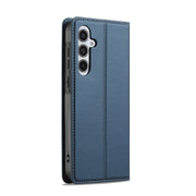 For Samsung Galaxy S25+ 5G LC.IMEEKE L1 Series Frosted Fine Texture PU Phone Case(Blue)