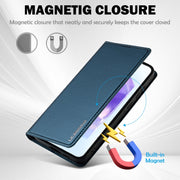 For Samsung Galaxy S25+ 5G LC.IMEEKE L1 Series Frosted Fine Texture PU Phone Case(Blue)