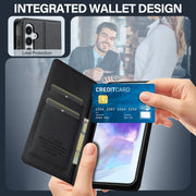 For Samsung Galaxy S25 5G LC.IMEEKE L1 Series Frosted Fine Texture PU Phone Case(Black)