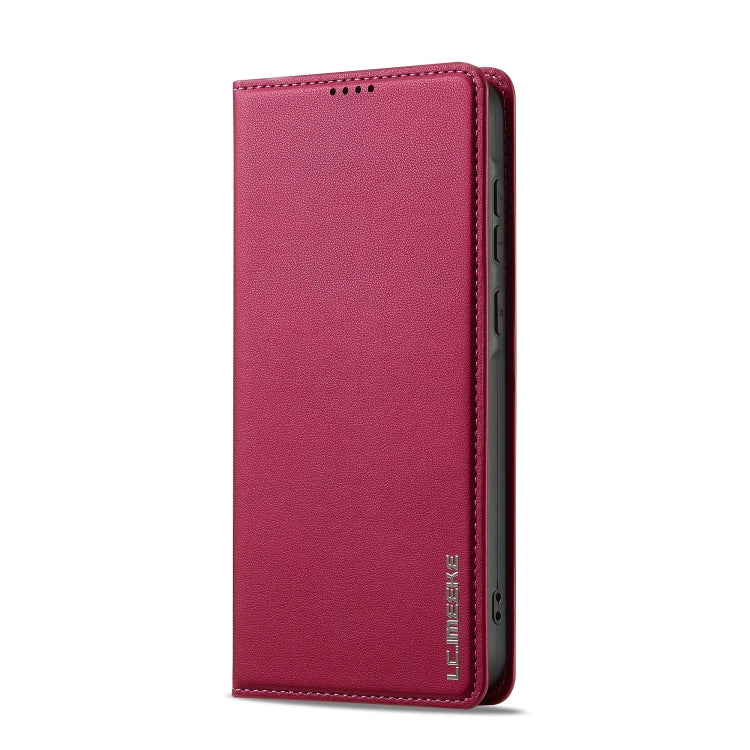 For Samsung Galaxy S25 5G LC.IMEEKE L1 Series Frosted Fine Texture PU Phone Case(Red)